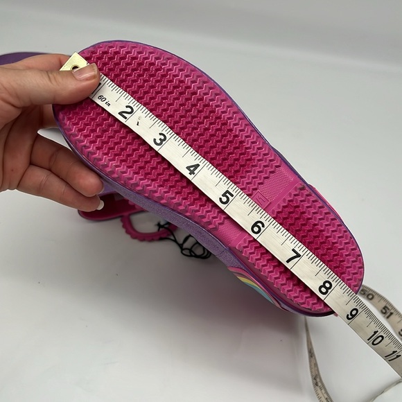 Members Mark Pink Purple Rainbow Unicorn Rain Boots Waterproof Slip On size 13/1 - Picture 9 of 11